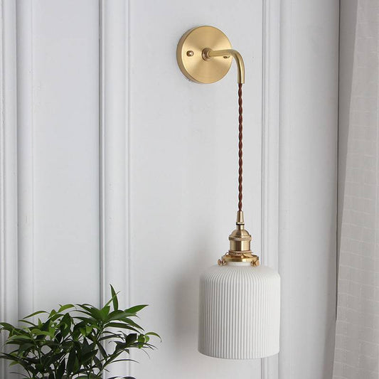 White Ceramic Wall Light - 203ST - Modefinity