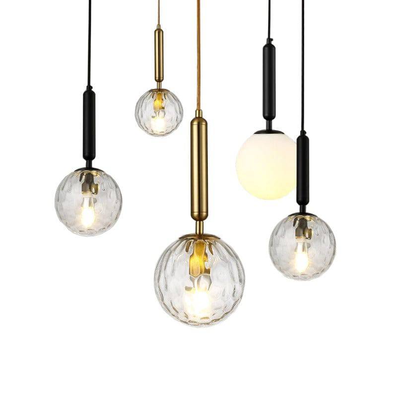 White Frosted Glass Brass Pendant Light - 204GPL - Modefinity