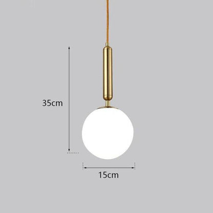 White Frosted Glass Brass Pendant Light - 204GPL - Modefinity