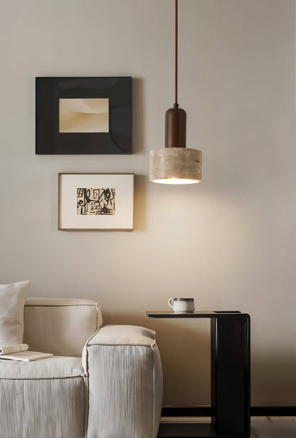 Wood And Stone Pendant Light - Modefinity