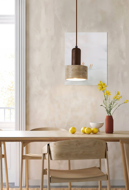 Wood And Stone Pendant Light - Modefinity