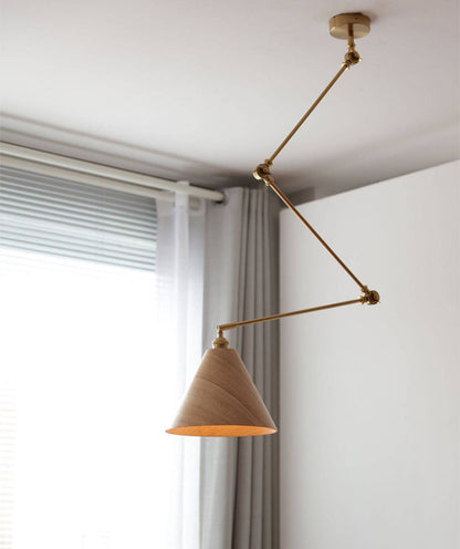 Wood Brass Pendant Rod Light - 101RPL - Modefinity