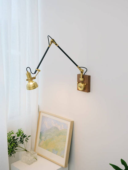 Wood Brass Wall Light - 123WL - Modefinity