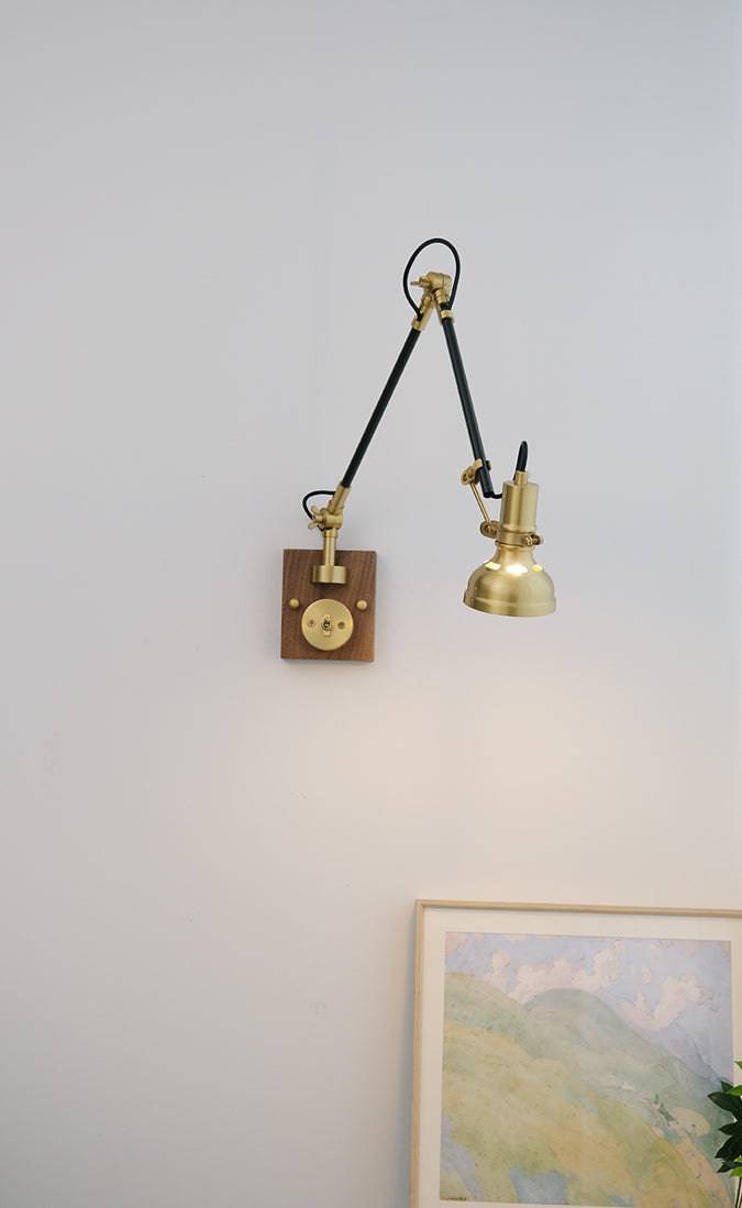 Wood Brass Wall Light - 123WL - Modefinity