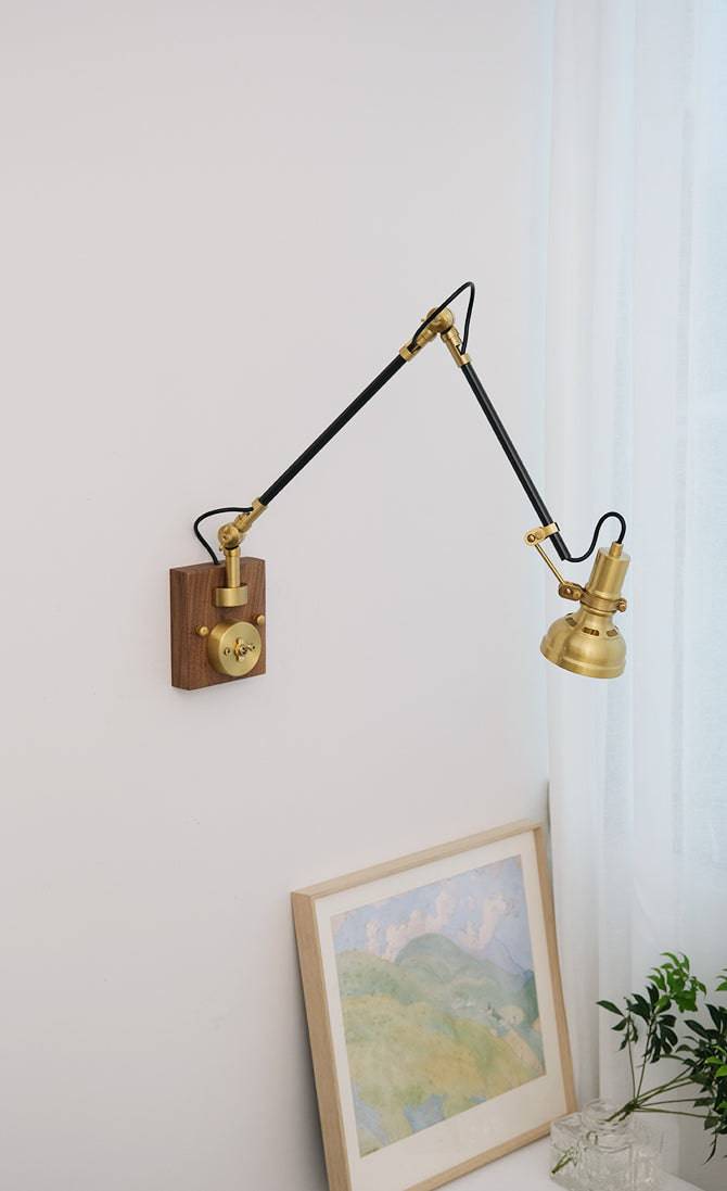 Wood Brass Wall Light - 123WL - Modefinity