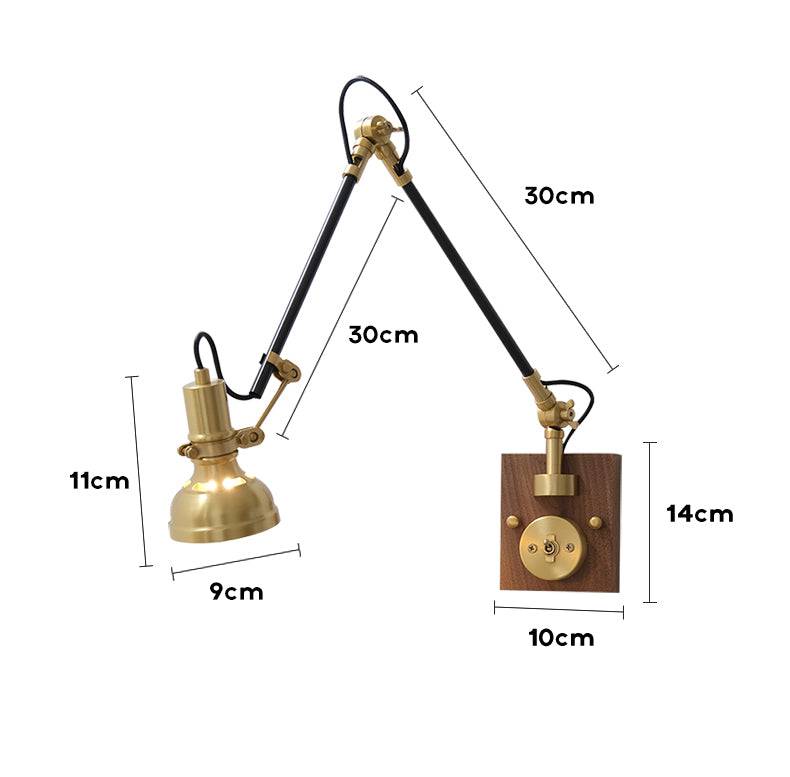 Wood Brass Wall Light - 123WL - Modefinity