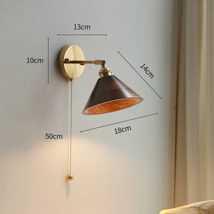 Wood Brass Wall Light - 127WL - Modefinity