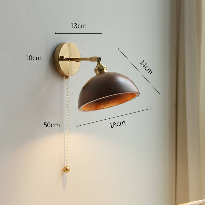 Wood Brass Wall Light - 127WL - Modefinity