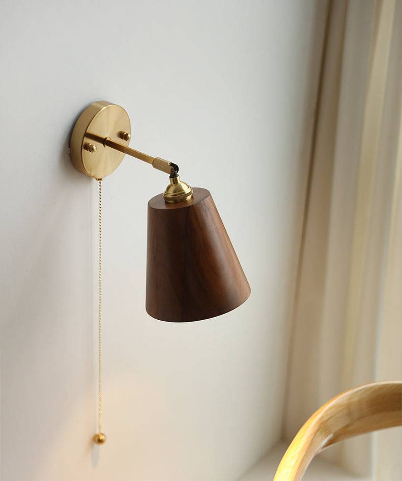 Wood Brass Wall Light - 127WL - Modefinity