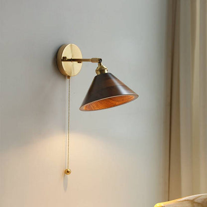 Wood Brass Wall Light - 127WL - Modefinity