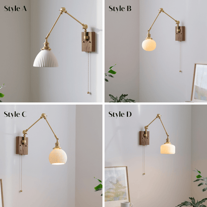 Wood Glass Ceramic Wall Light - 121WL - Modefinity