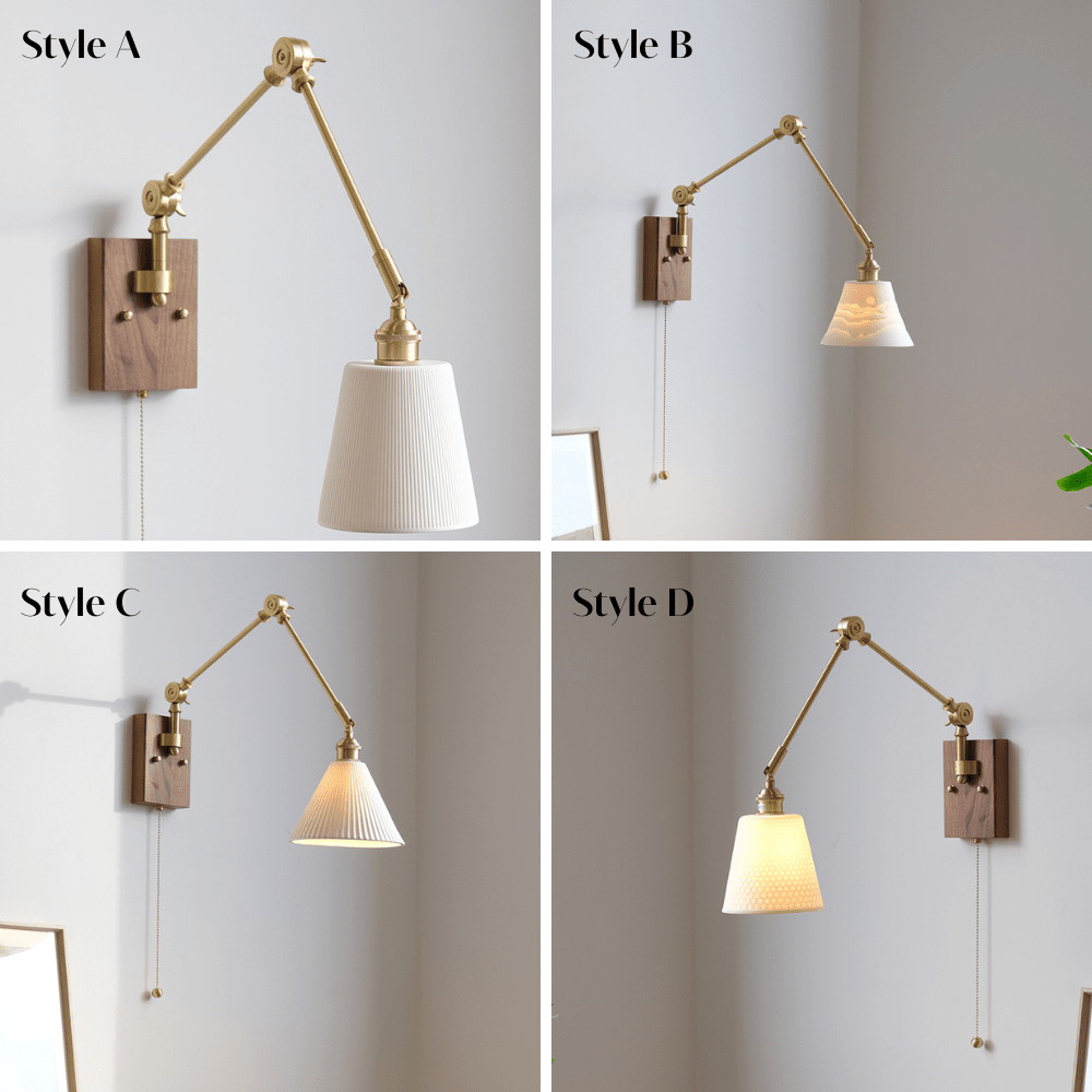 Wood Glass Ceramic Wall Light - 122WL - Modefinity