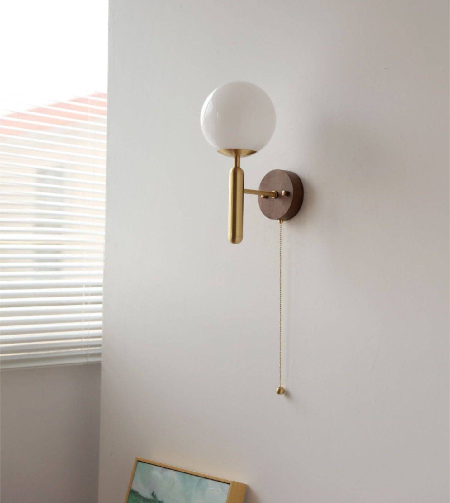 Wood Glass Globe Wall Light - 120WL - Modefinity