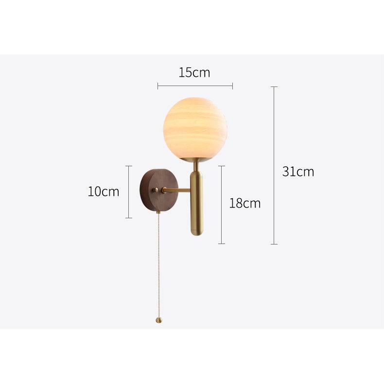 Wood Glass Globe Wall Light - 120WL - Modefinity