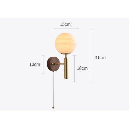 Wood Glass Globe Wall Light - 120WL - Modefinity