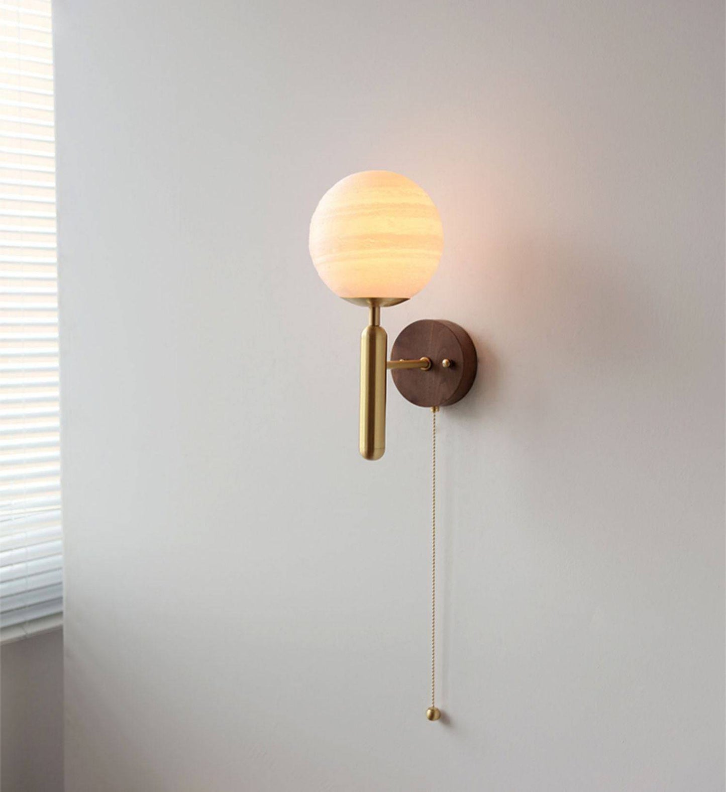 Wood Glass Globe Wall Light - 120WL - Modefinity