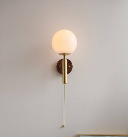 Wood Glass Globe Wall Light - 120WL - Modefinity