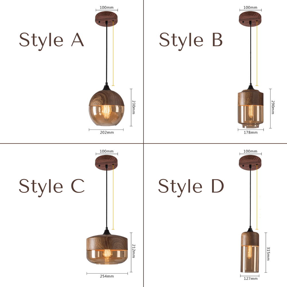 Wood Style Pendant Light - 247GPL - Modefinity