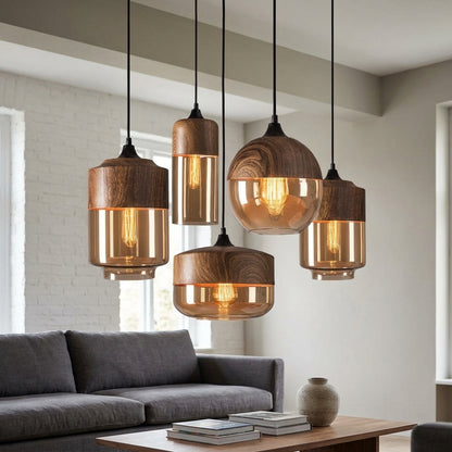 Wood Style Pendant Light - 247GPL - Modefinity