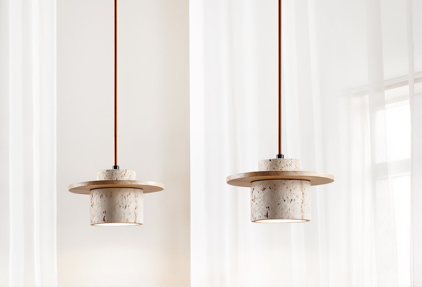 Textured Stone Pendant Light - Modern Rustic - Modefinity