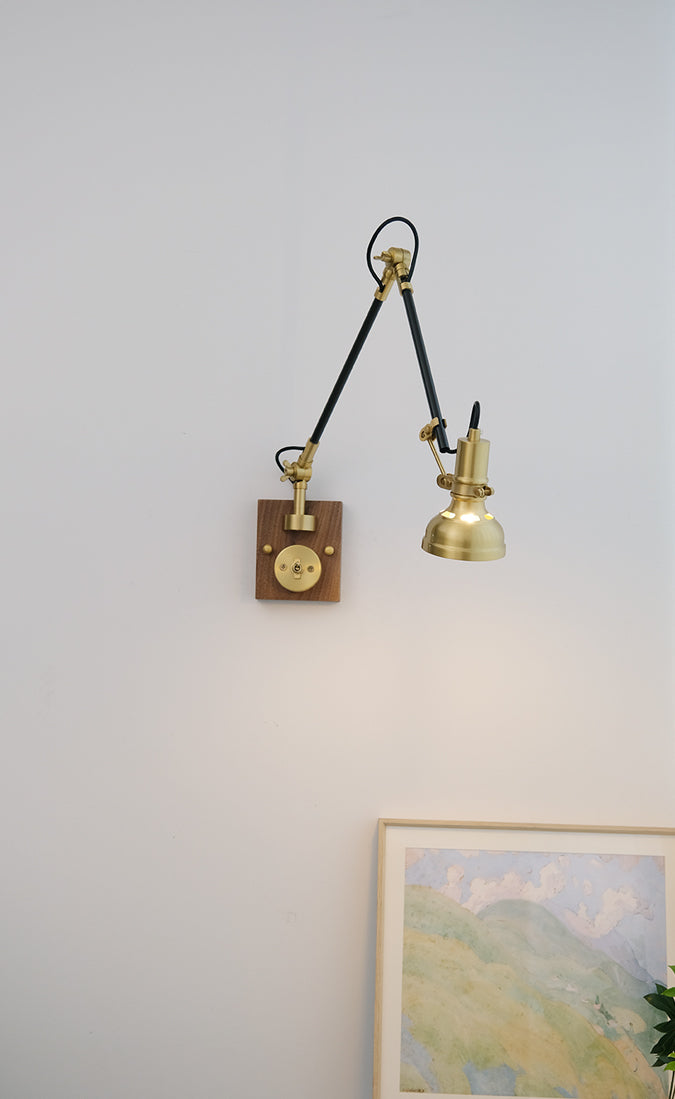 Wood Brass Wall Light - 123WL - Modefinity