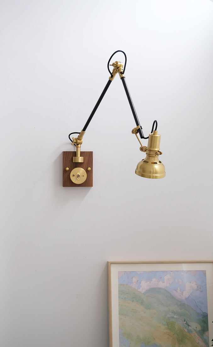 Wood Brass Wall Light - 123WL - Modefinity