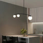 Black Modern Chandelier With Frosted Globes - 1LCH3 - Modefinity