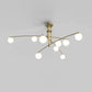 Modern Curved Chandelier With Frosted Globes - 1LCH4 - Modefinity