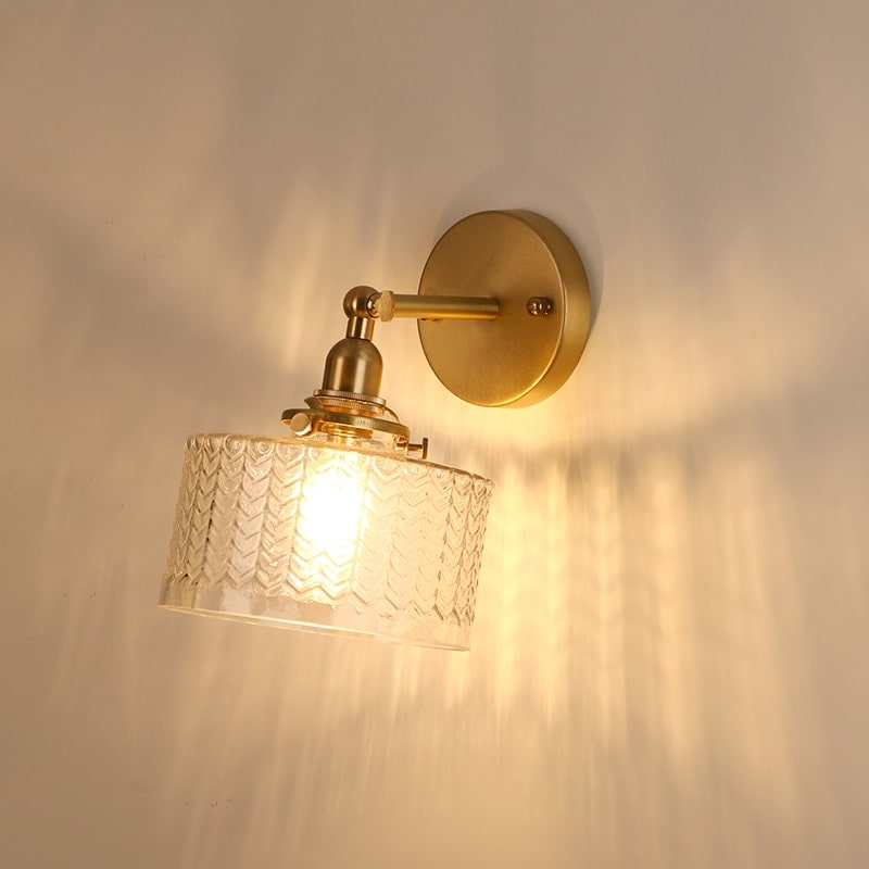 Glass Brass Wall Light - 221GBWL - Modefinity
