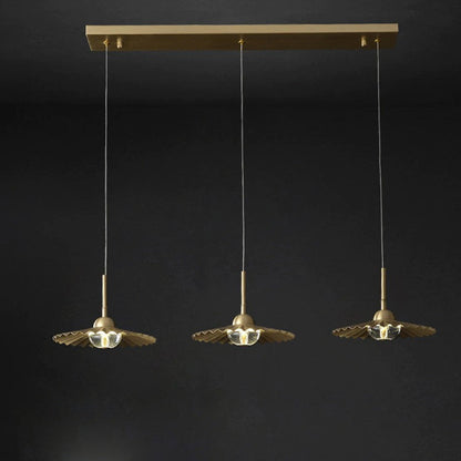 Fluted Brass Crystal Pendant Light - 104CL - Modefinity