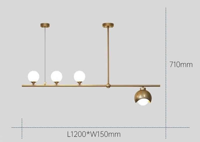 Modern Chandelier With Frosted Globes - 1CH7 - Modefinity