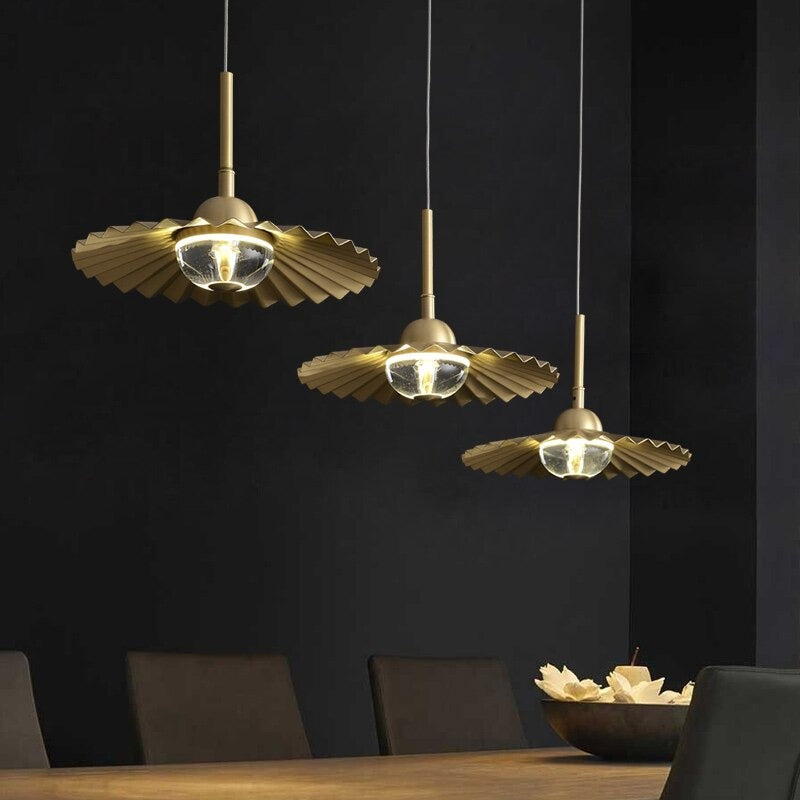 Fluted Brass Crystal Pendant Light - 104CL - Modefinity