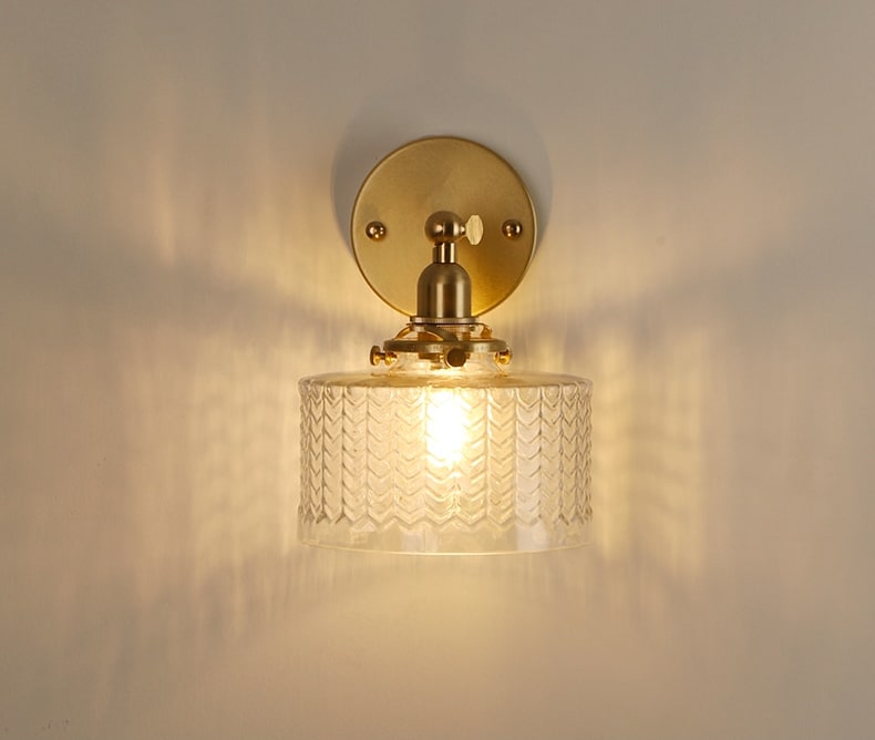 Glass Brass Wall Light - 221GBWL - Modefinity
