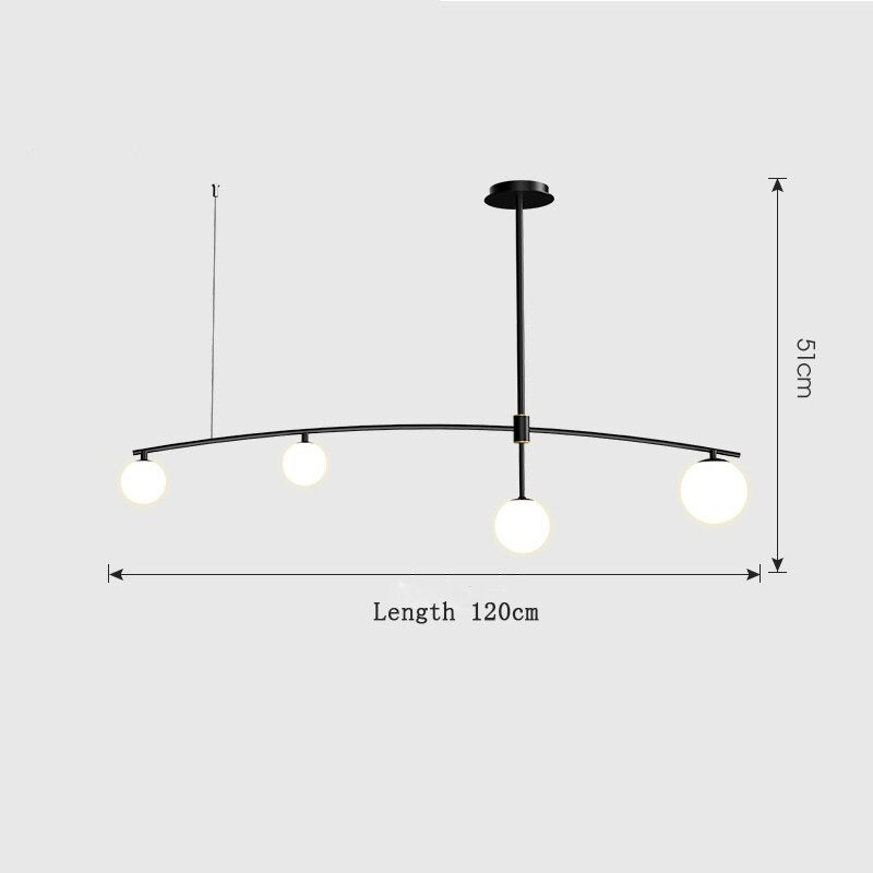 Black Modern Chandelier With Frosted Globes - 1LCH3 - Modefinity