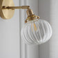 Ribbed Globe Glass Brass Wall Light - 220GBWL - Modefinity