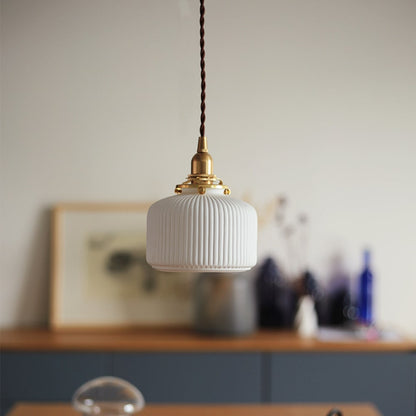 Fluted Ceramic Pendant Light - 110PL - Modefinity