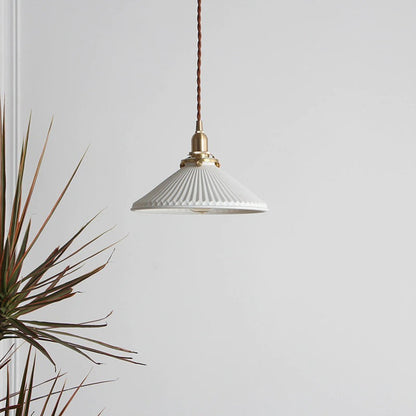 Fluted Ceramic Pendant Light - 101PL - Modefinity