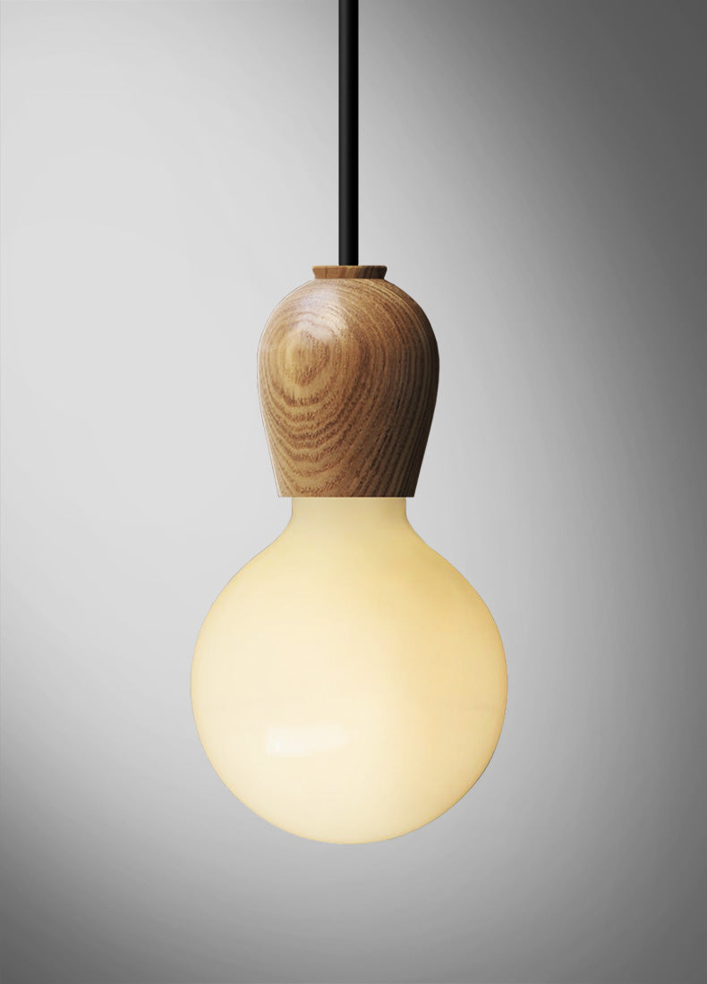 Walnut Bulb Wood Pendant Light - 104WPL - Modefinity