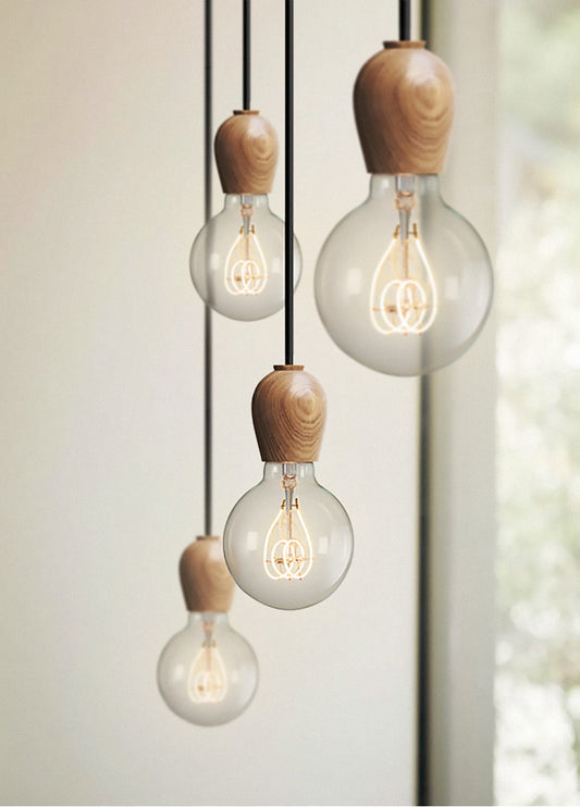 Walnut Bulb Wood Pendant Light - 104WPL - Modefinity