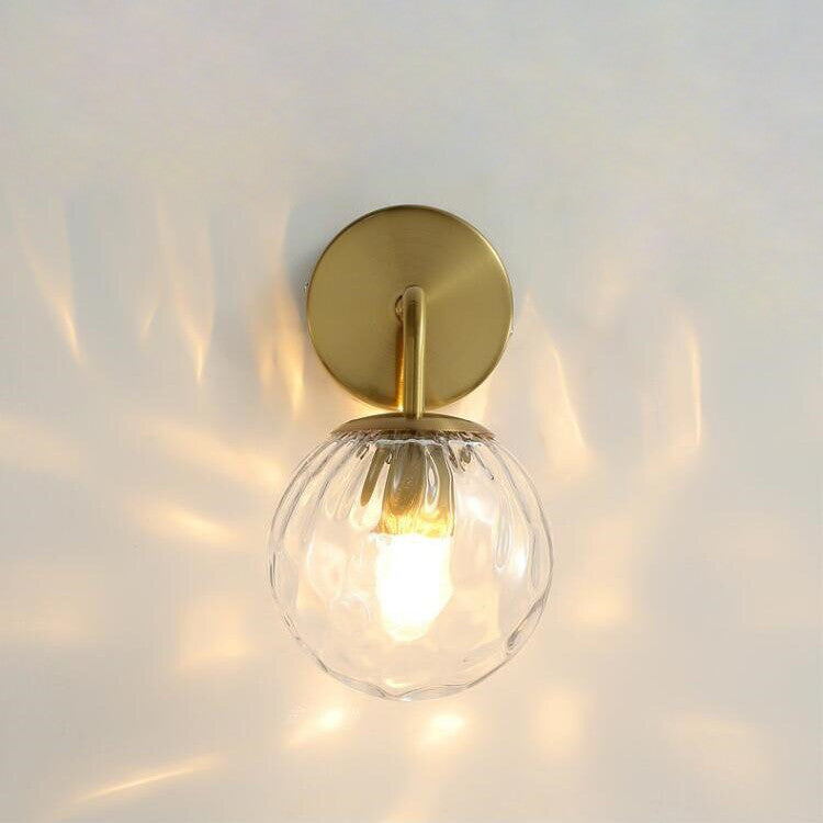 Glass Globe Black Brass Wall Light - 207GBWL - Modefinity