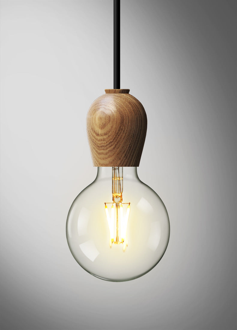 Walnut Bulb Wood Pendant Light - 104WPL - Modefinity