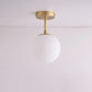 White Frosted Glass Brass Pendant Light - 205GPL - Modefinity