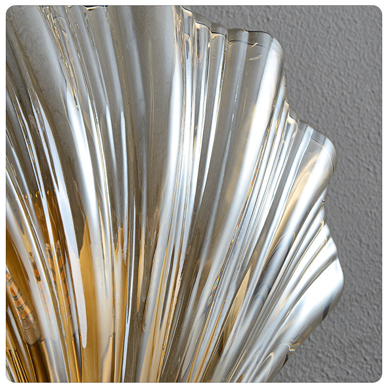 Shell Glass Brass Wall Light - 202GBWL - Modefinity