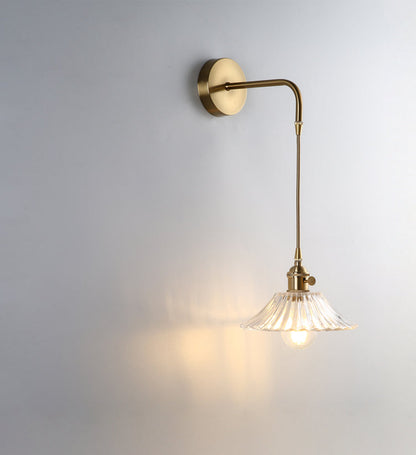 Flower Glass Brass Wall Light - 206GBWL - Modefinity