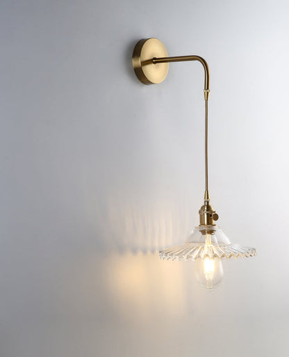 Flower Glass Brass Wall Light - 206GBWL - Modefinity