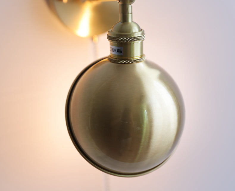 Brass Wall Light With Wood Plate - 106WL - Modefinity