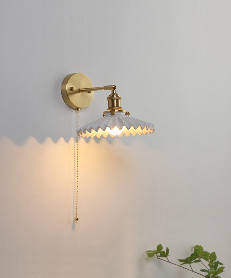 Fluted White Ceramic Wall Light - 207ST - Modefinity