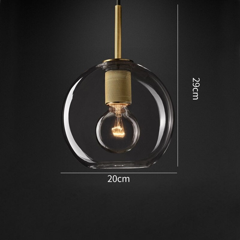 Clear Glass Brass Pendant Light - 205GPL - Modefinity