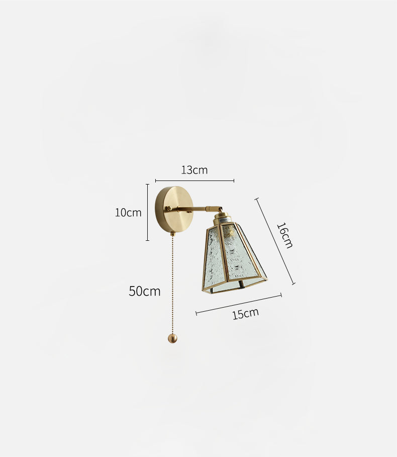 Glass Brass Wall Light - 204GBWL - Modefinity