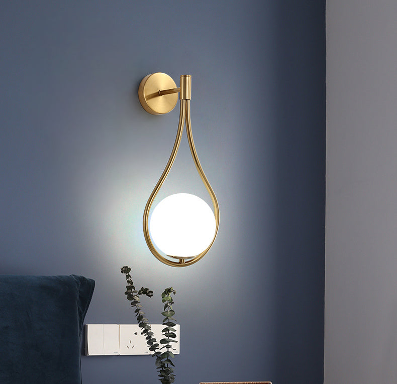 Gold Frosted Glass Wall Light - 203GWL - Modefinity